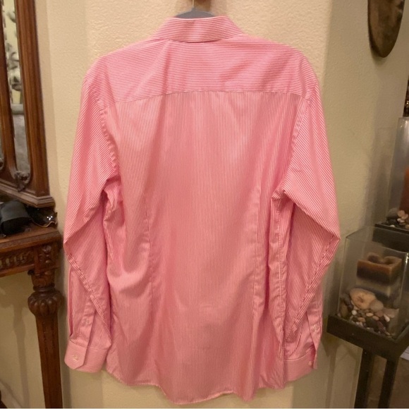 ETON Men Red White Striped Buttoned Dress Shirt Size 42/16-1/2 - Picture 4 of 7